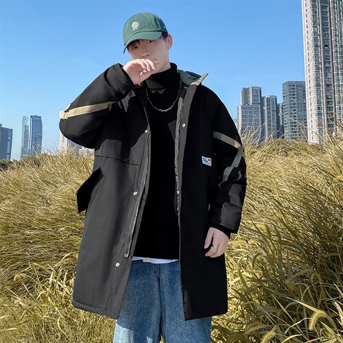 货足支持各种活动8XL-M港风棉衣男2023冬新款中长款加厚棉服大码,男装棉衣,钱塘717(原712)