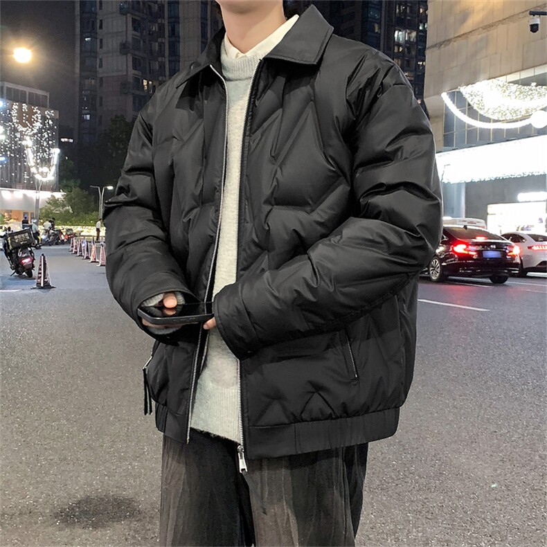 新款有报告冬季轻薄菱形格羽绒服潮外套新标90绒YR25335图片