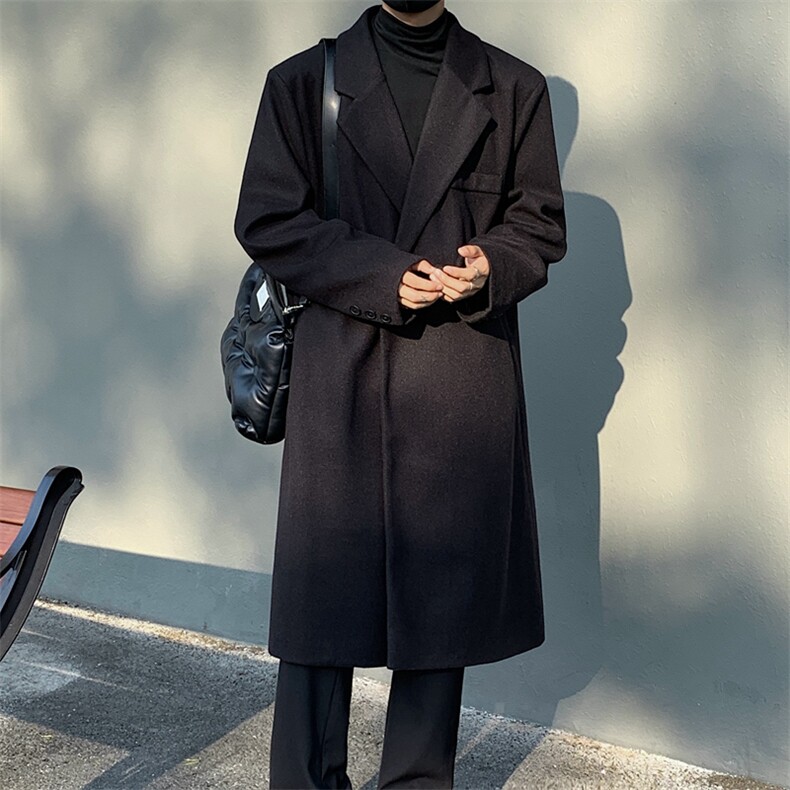 2024新款长款大码毛呢大衣秋冬韩范英伦风衣外套DSA157B-J251-P98,男装风衣,电商A157B