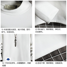 BT40061-P30加绒款-P40半高领长袖t恤男大码内搭打底衫男网格，男装T恤，电商A040A