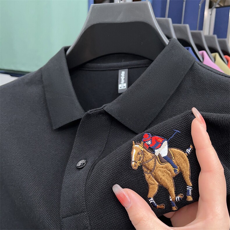 夏季保罗POLO衫男士短袖T恤纯棉休闲翻领宽松半袖中年男装体恤衫,男装Polo衫,电商B212（原钱塘6029）