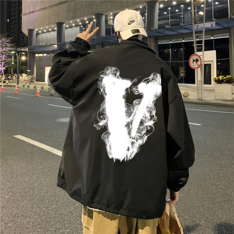 ！22秋季新款宽松大码港风烟雾v夹克外套JK1632-P50控68图片