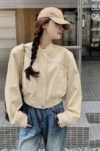 现货 秋季新款圆领棒球服皮衣短外套2C119-6008-P145-K208图片