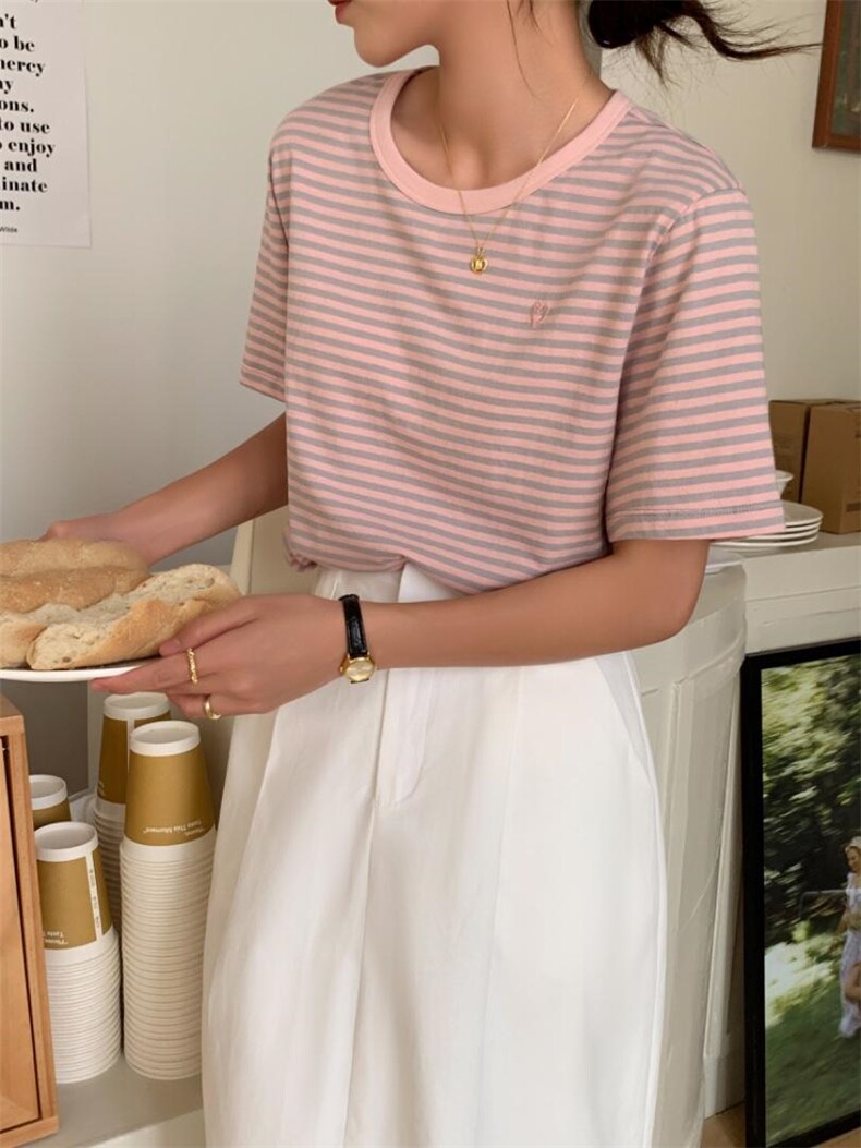 撞色条纹T，其它，DAP