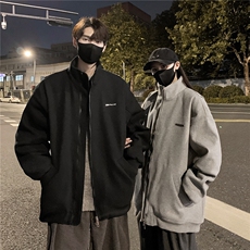 情侣冬装弯刀袖毛呢加棉夹克棉衣休闲纯色加厚外套男G1104P108，男装夹克，电商A339