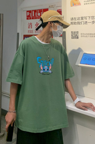 2023夏季新款 港风外景 宽松大码圆领卡通印花半袖T恤 T23-P28图片