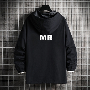 JK41253-P85 纯棉连帽夹克男士大码工装男上衣外套 网格挂拍图片