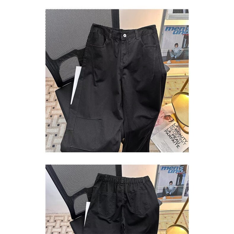 1506-1/KK3301/P51个性字母牛仔裤嘻哈ins潮高街潮流痞帅长裤男图片