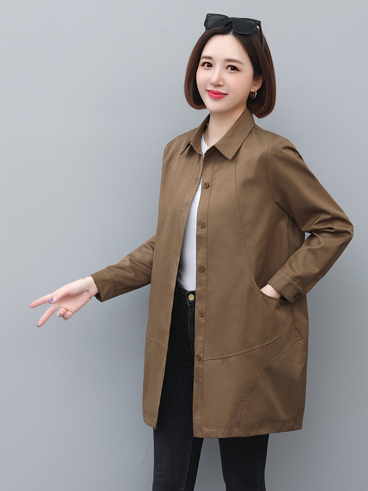 高级感风衣女中长款2022年新款春秋薄款风衣小个子妈妈春秋漂亮图片