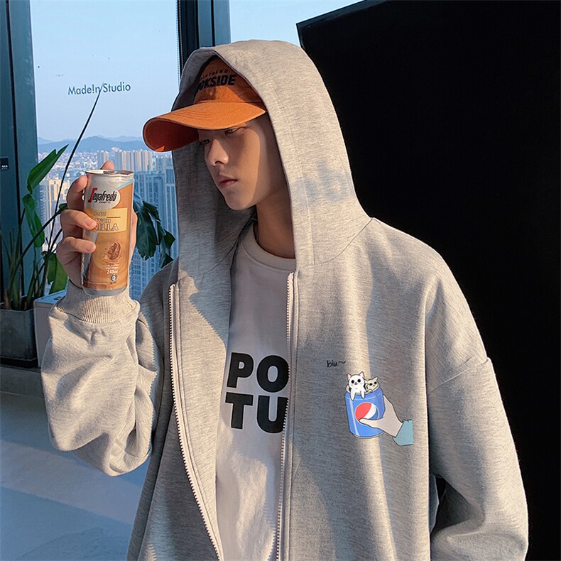 KS21262-P38连帽开衫卫衣男运动外套大码班服,男装卫衣,电商A040