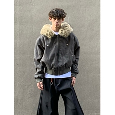 美式复古毛领座山雕棉服外套男冬季新款潮牌高级感加厚派克服棉衣，男装棉衣，星座506A