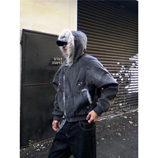美式复古座山雕短款连帽毛领棉服女冬派克服棉衣外套MF394-P135，男装棉衣，星座412-3