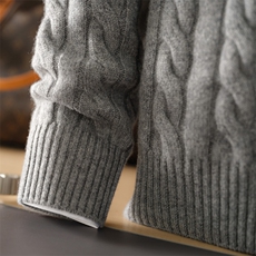 2025年秋季新款百搭男士衬衫领麻花羊绒衫，男装羊绒套衫，麦纱纱羊绒