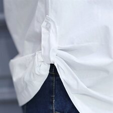 纯棉中长款加绒衬衫女长袖遮屁股秋冬显瘦时尚洋气打底上衣衬衣女，女装衬衫，风姿绰