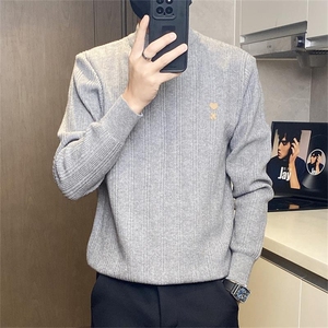 5303-特P55男士社会小伙修身毛衣秋冬季韩版半高领打底线衣针织衫图片