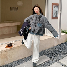 短款灰色羽绒服女2025冬季新款泡芙保暖巨好看面包服90白鸭绒外套，女装羽绒服，2C159