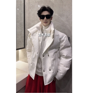 抖音冬季时尚美式假两件宽松棉服保暖棉衣男M221-P145 (网图图片
