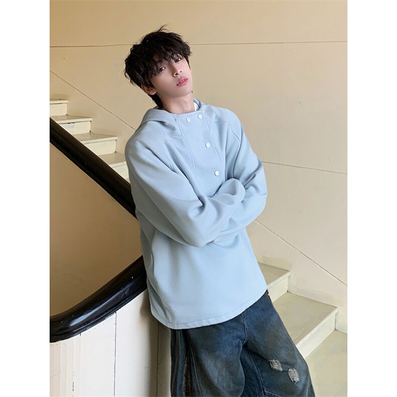 潮流复古风个性潮搭上衣日系简约款宽松连帽卫衣HY695TP50图片