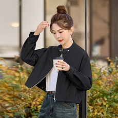 小个子立领风衣外套女短款2025春季新款宽松休闲流行百搭工装夹克，女装短外套，星宇服饰