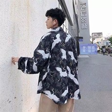 新款衬衫男秋装宽松小众设计感上衣男生潮流百搭休闲外套，男装衬衫，四季星座505