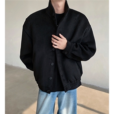 冬季高级感立领毛呢外套韩版潮流夹克ins痞帅棉服上衣D383P108，男装夹克，电商A335-1（原A458）