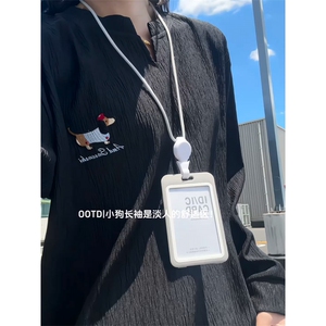 XZ809A/SYR02/特P24/控48   肌理感绣花腊肠狗V领长袖T恤卫衣图片