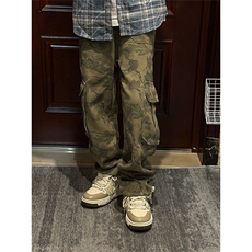 【有货】迷彩工装裤男大口袋裤子直筒阔腿休闲裤MCK01PP-特P55，男装休闲裤，星座1007（原301D）