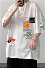 YT26121-P30亚短袖t恤男大码五分袖男宽松七分袖港风模特，男装T恤，电商A040
