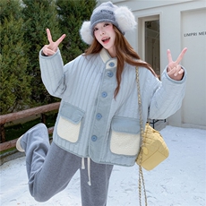 新款双面穿皮毛一体外套2D035-25106P185K278，女装短外套，2D035