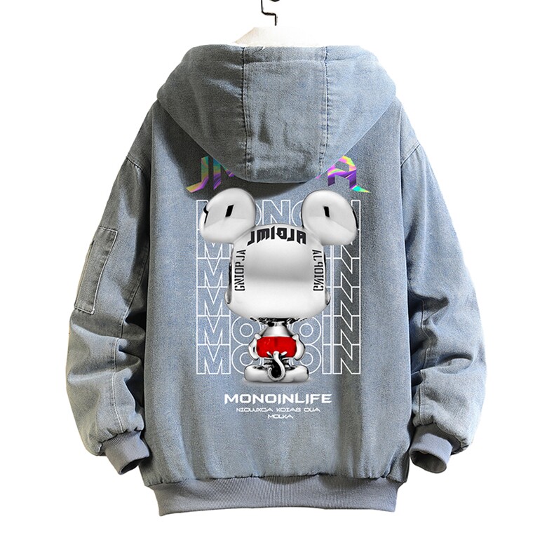 NM53214-P140牛仔外套男大码加厚加绒衣男羊羔毛服男砖墙,男装棉衣,电商A040A