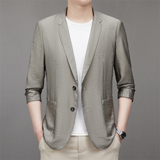 男士防晒服男薄款西装春夏季中年休闲免烫单西服上衣男装，男装防晒衣，电商B212（原钱塘6029）
