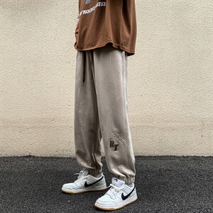 2024秋冬新款 港风 字母刺绣宽松束脚休闲裤运动裤K238-P60图片