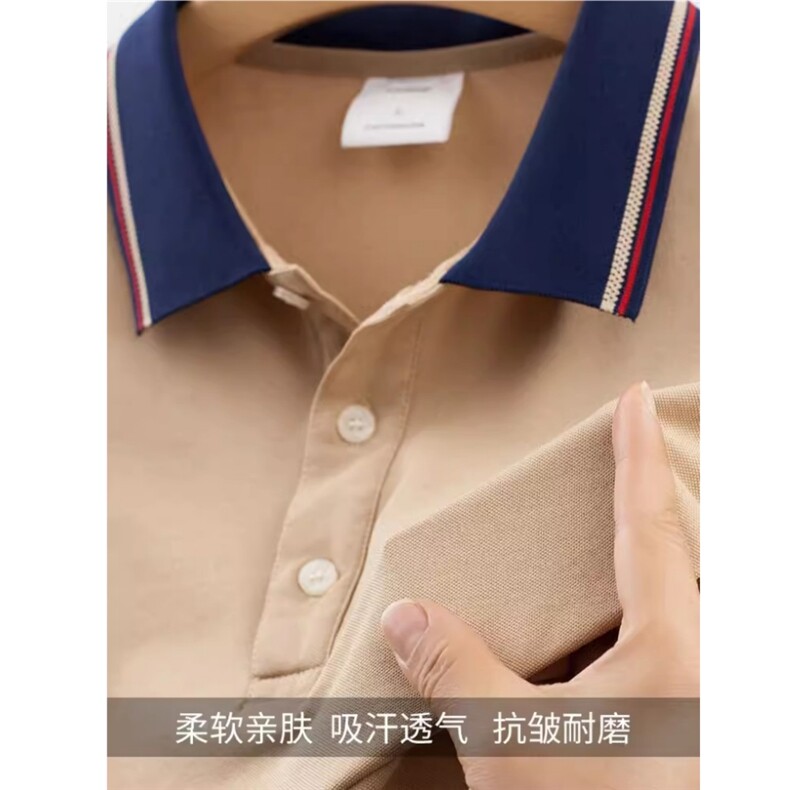 2024年夏季时尚纯色百搭冰丝棉男女同款polo衫,女装T恤,鲁菏羊绒
