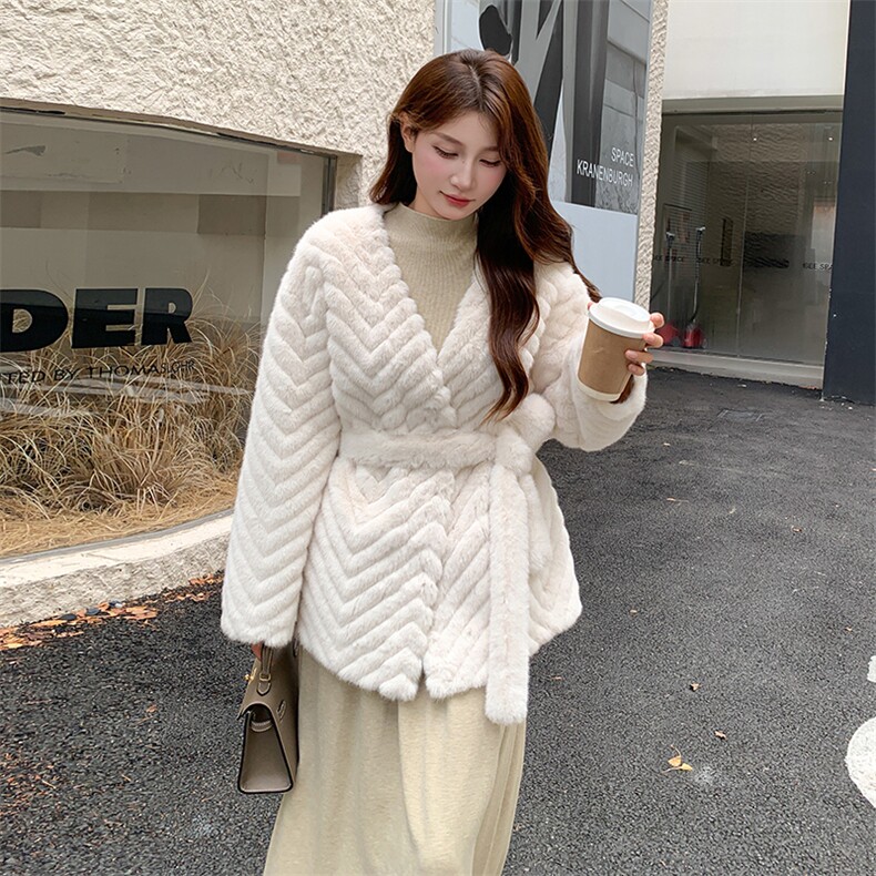 新品2025仿水貂皮毛一体外套2c116-6857-p185-k288,女装皮草,2C116