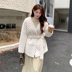 新品2025仿水貂皮毛一体外套2c116-6857-p185-k288，女装皮草，2C116