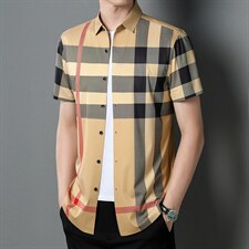 C8961夏季男士短袖衬衫青年休闲绅士修身衬衣免烫商务P78，男装衬衫，电商B360
