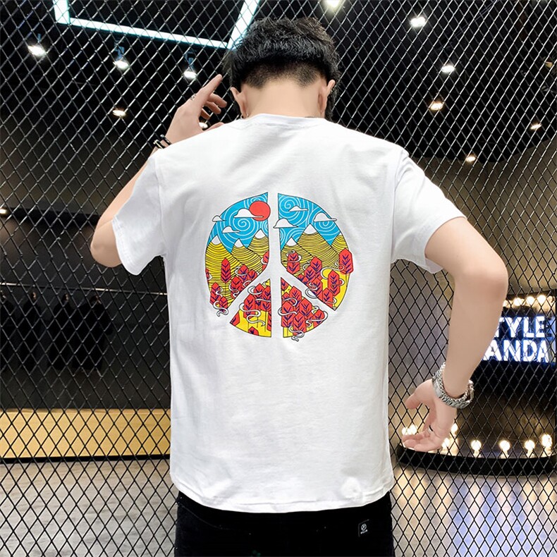 有现货 2021夏季新款潮流个性印花百搭男士短袖T恤 A436-T637图片