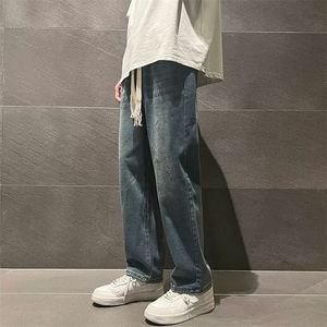 vibe裤子高街水洗牛仔裤男设计感小众拉链裤N751P48图片
