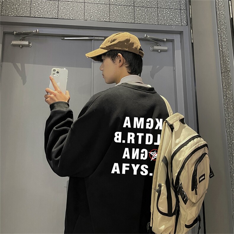 特P25控48 秋冬新款男士圆领卫衣宽松休闲日常百搭上衣WQ2437图片