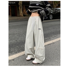 美式复古拼接休闲裤子男女加绒加厚工装阔腿K566-P45常规P50加绒，男装休闲裤，星座308B-1
