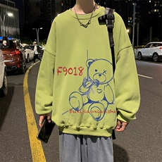 21秋季新款小熊印花男士圆领套头卫衣女上衣WY311P30限48，男装卫衣，电商A089-1