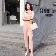 020年夏季时尚小清新百搭气质优雅两件套，女装套装/套裙，悠米