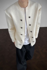 现货小香风拉链纽扣针织衫外套圆领毛衣310A-2MYY5007P78控98，男装针织衫/毛衣，星座310A-2