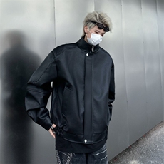 【有货】DHY199-P76垫肩夹克外套男设计感廓形翻领短款pu皮衣外套，男装夹克，星座603-2