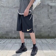 218-1-P18-GG02夏季宽松休闲打勾菊花潮牌开叉短裤，男装休闲裤，四季星座218-1