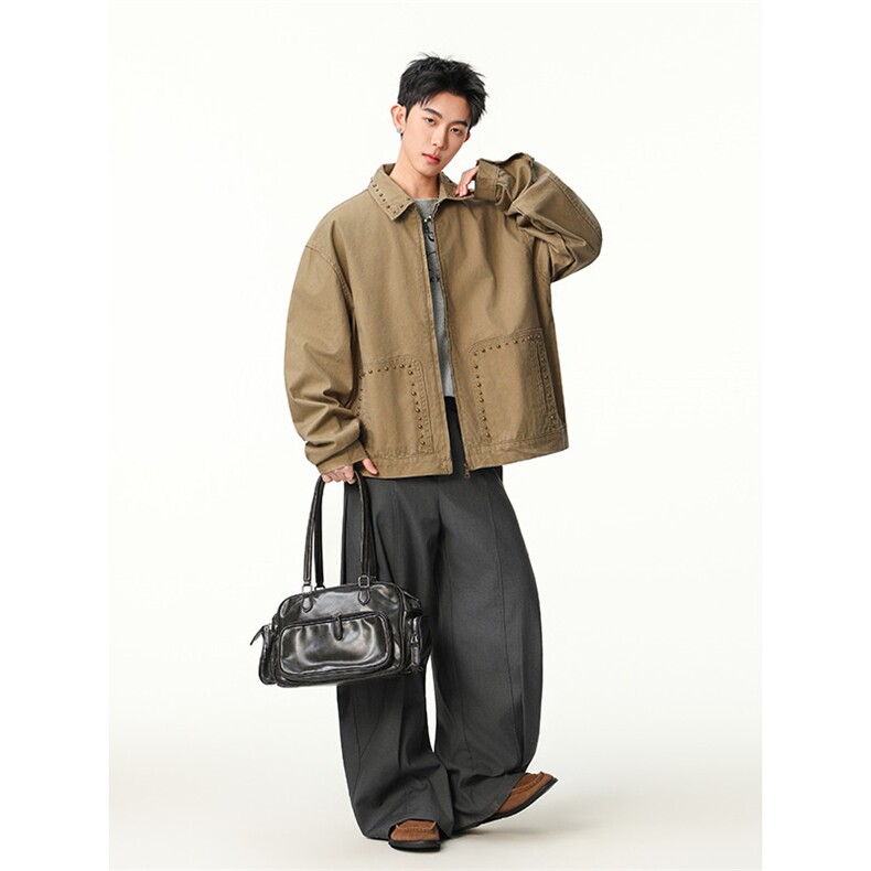 水洗牛仔外套男款春季美式痞帅上衣服宽松休闲工装夹克JK1315-P98,男装工装外套,星座1103-3