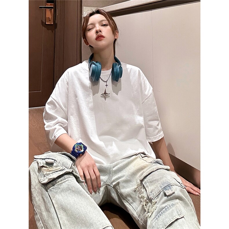 1中性风可拆卸四芒星装饰多色大码潮流短袖T恤男DT77783P16块特价，男装T恤，星座226-2