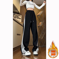 815A-K321-P50控88冬季加绒加厚保暖拼接慵懒宽松休闲裤卫裤女，男装休闲裤，星座815A