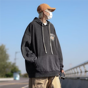 美式复古卫衣男潮牌秋冬连帽做旧高街hiphop外套Y8527P53图片