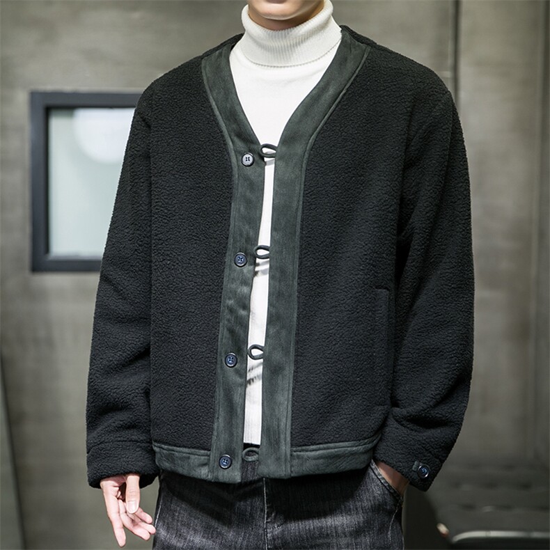 外套男摇粒绒夹克道袍风秋冬季工装棉服棉衣上衣M701/P130,男装棉衣,钱塘713